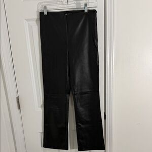 Zara Black Faux Leather Straight Leg Pants